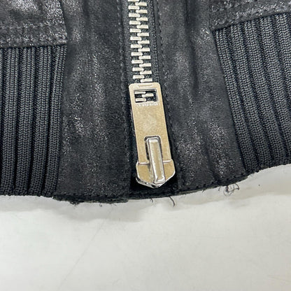 DIESEL 迪赛 黑色绵羊皮机车夹克