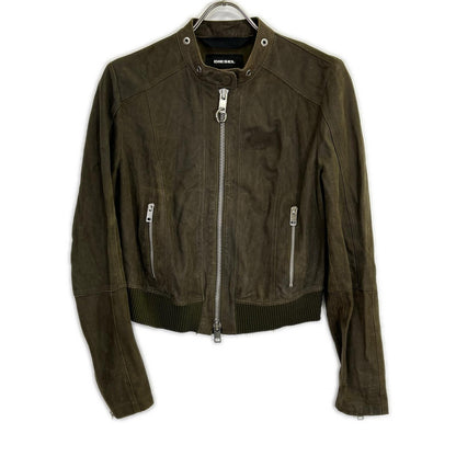 DIESEL ディーゼル カーキ ラムレザー ラーダース ブルゾン ジャケット