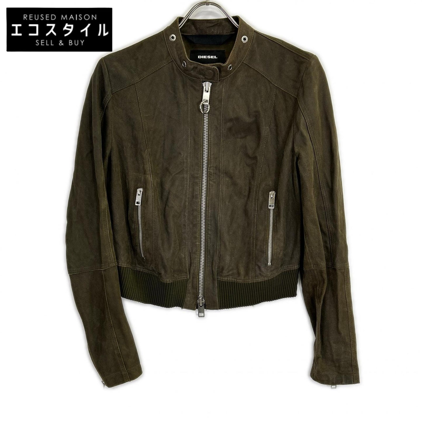 DIESEL ディーゼル カーキ ラムレザー ラーダース ブルゾン ジャケット