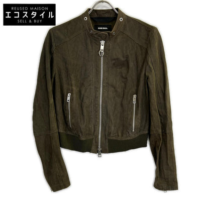 DIESEL ディーゼル カーキ ラムレザー ラーダース ブルゾン ジャケット