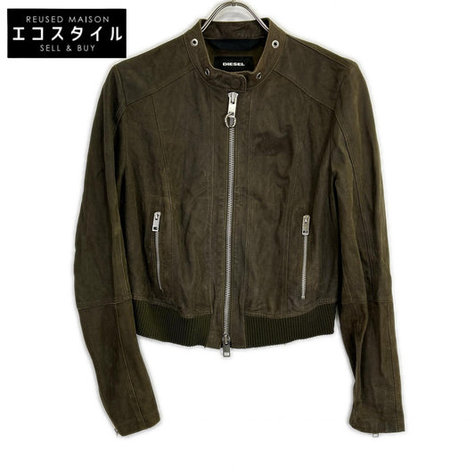 DIESEL ディーゼル カーキ ラムレザー ラーダース ブルゾン ジャケット