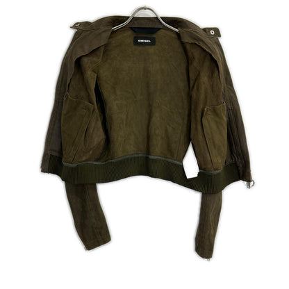 DIESEL ディーゼル カーキ ラムレザー ラーダース ブルゾン ジャケット