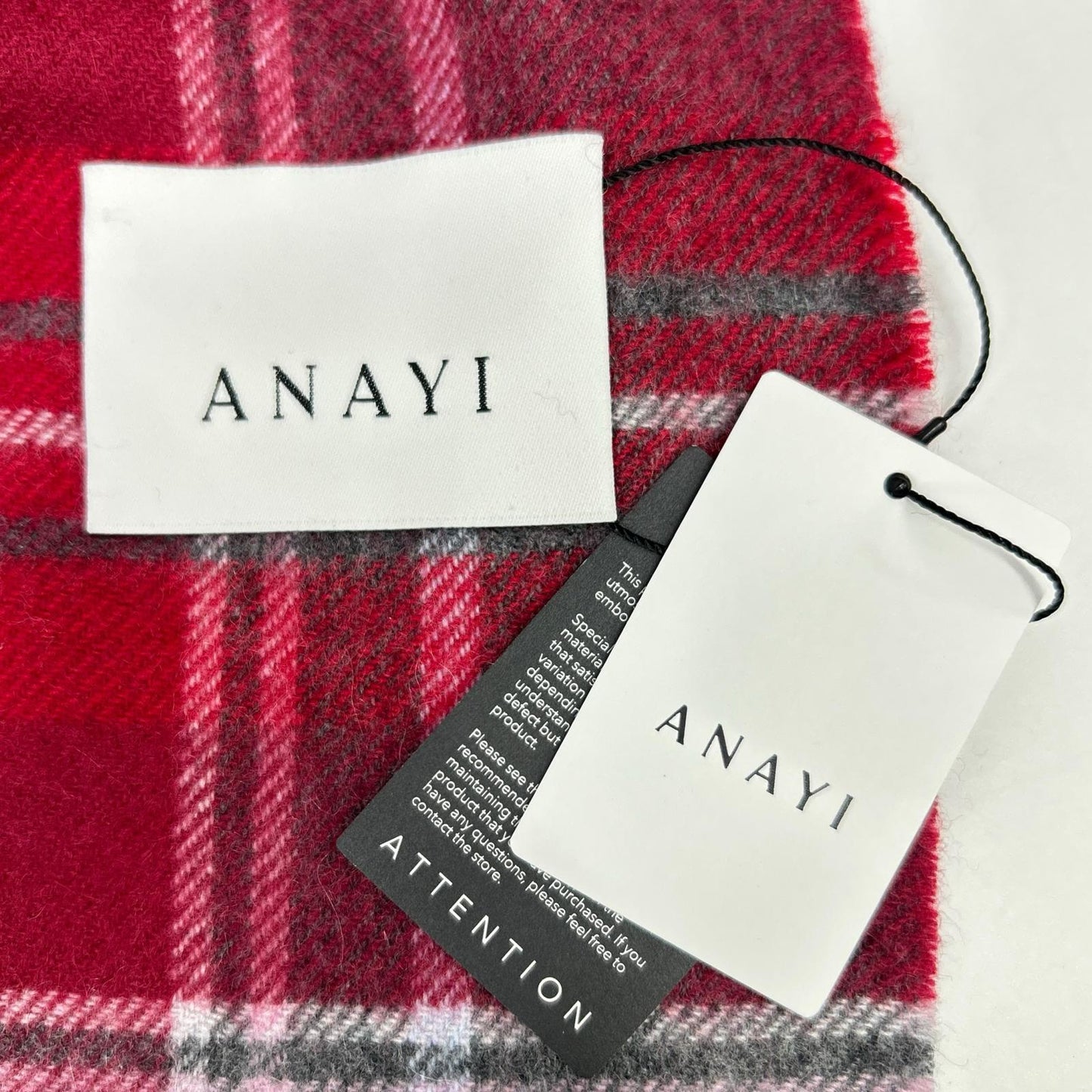 ANAYI 阿奈伊 马德拉斯格纹羊绒围巾 围巾 围巾 F