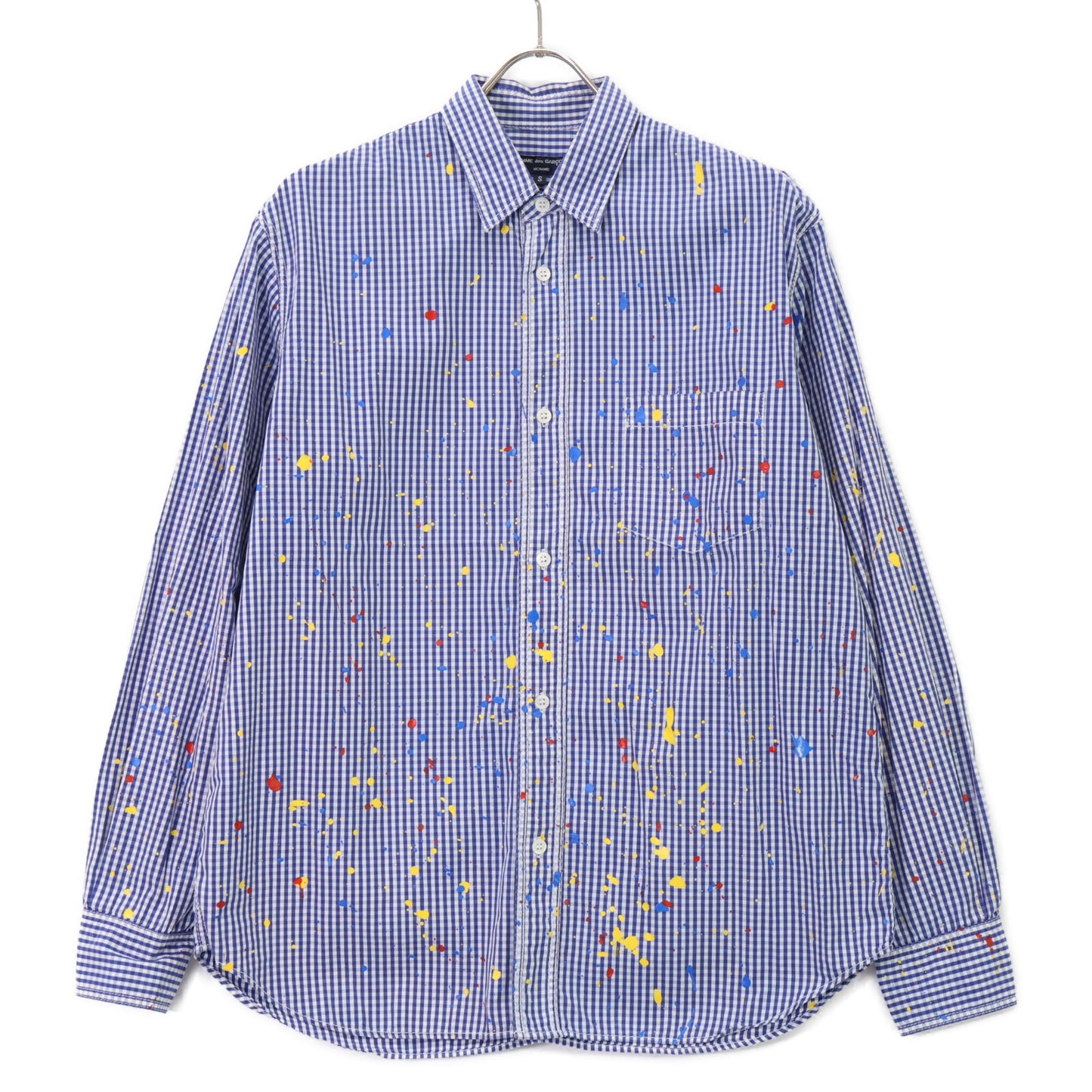COMME des GARCONS HOMME 川久保玲 HOMME 【美品】HD-B015 府绸格纹 印花长袖衬衫 上衣