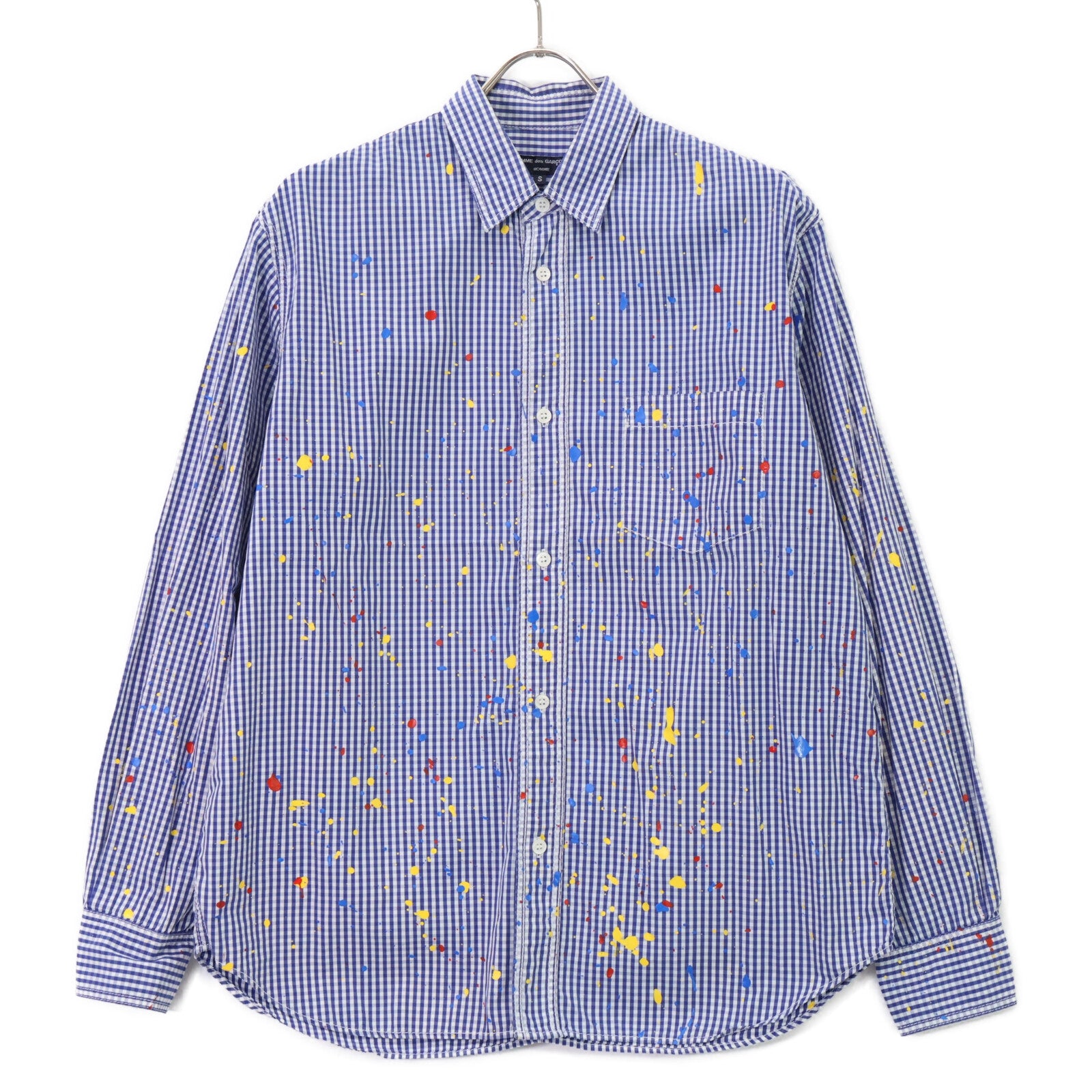 COMME des GARCONS HOMME 川久保玲 HOMME 【美品】HD-B015 府绸格纹 印花长袖衬衫 上衣