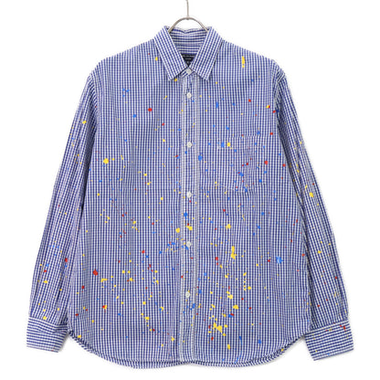 COMME des GARCONS HOMME 川久保玲 HOMME 【美品】HD-B015 府绸格纹 印花长袖衬衫 上衣