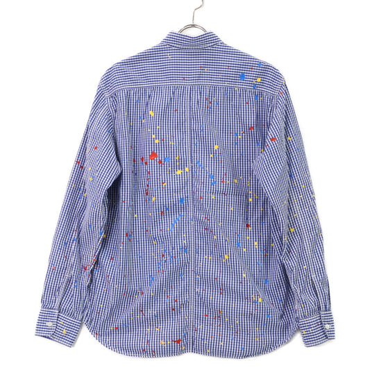 COMME des GARCONS HOMME Comme des Garçons Homme [Excellent Condition] HD-B015 Gingham Check Paint Process Long Sleeve Shirt Top