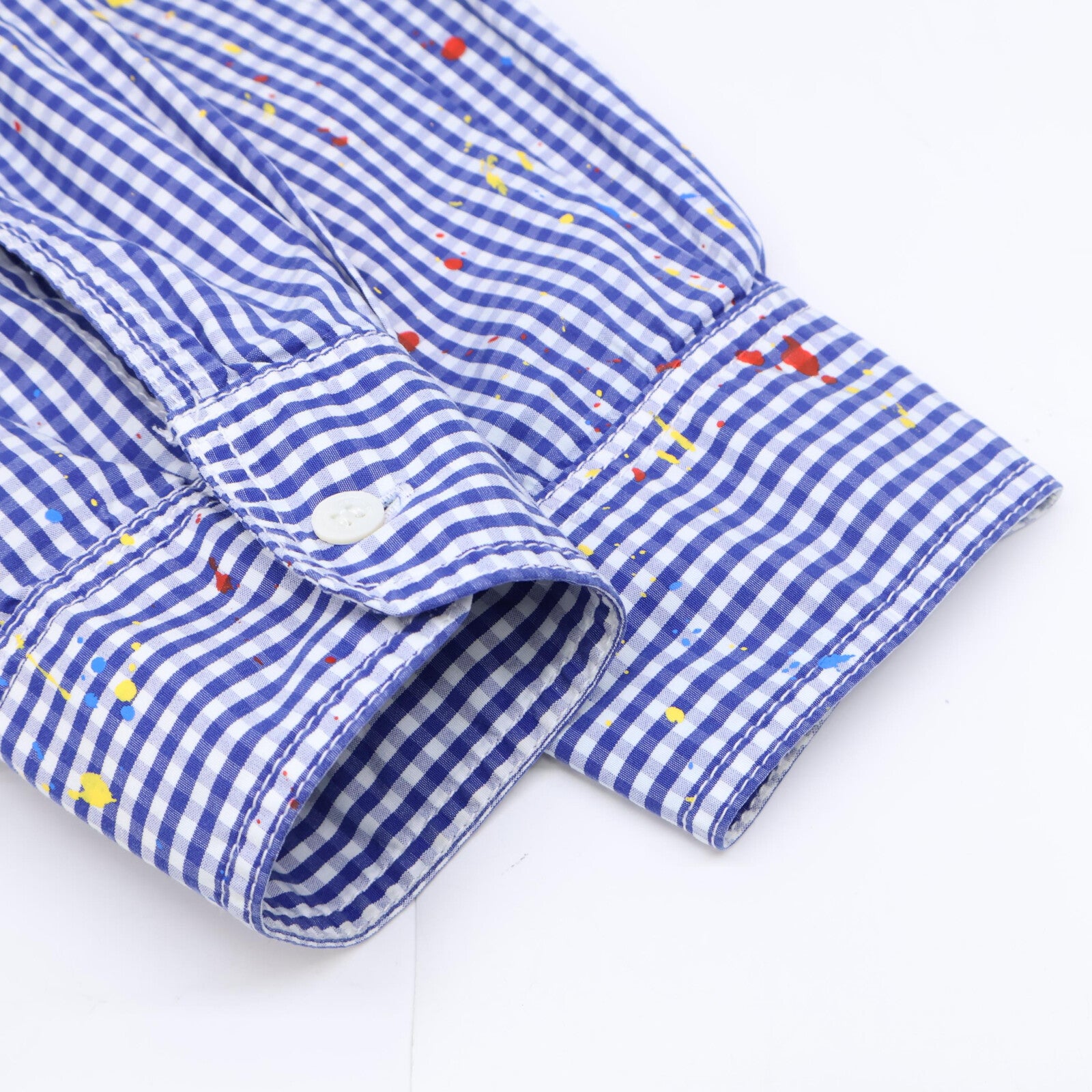 COMME des GARCONS HOMME 川久保玲 HOMME 【美品】HD-B015 府绸格纹 印花长袖衬衫 上衣