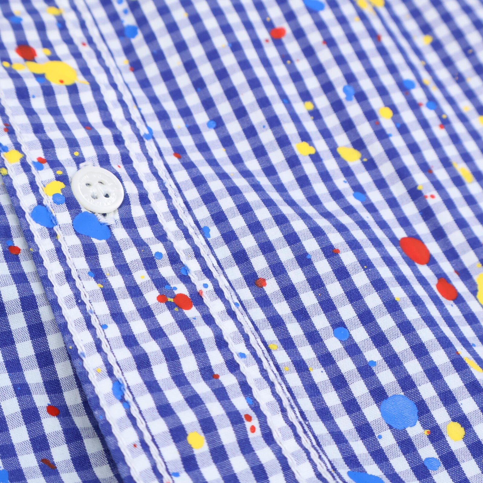 COMME des GARCONS HOMME 川久保玲 HOMME 【美品】HD-B015 府绸格纹 印花长袖衬衫 上衣