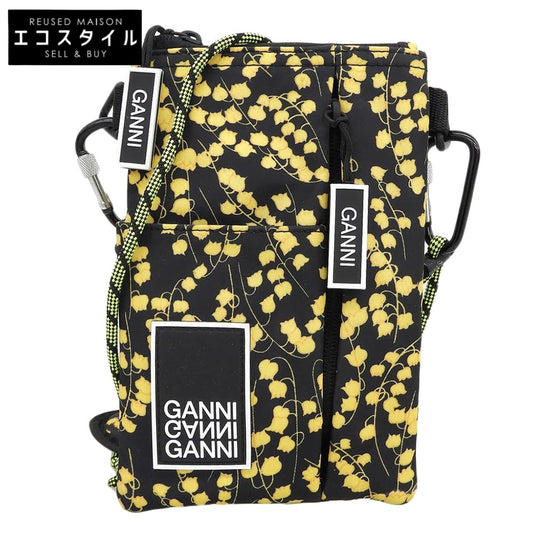 GANNI ガニー 美品 ブラック×イエロー スズランモチーフ ショルダーバッグ レディース ショルダーバッグ