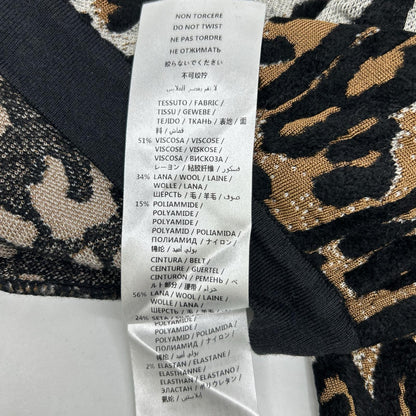 STELLA McCARTNEY ステラマッカートニー 431515 ブラック×ブラウン レオパード柄 ニット セミフレアパンツ ボトムス