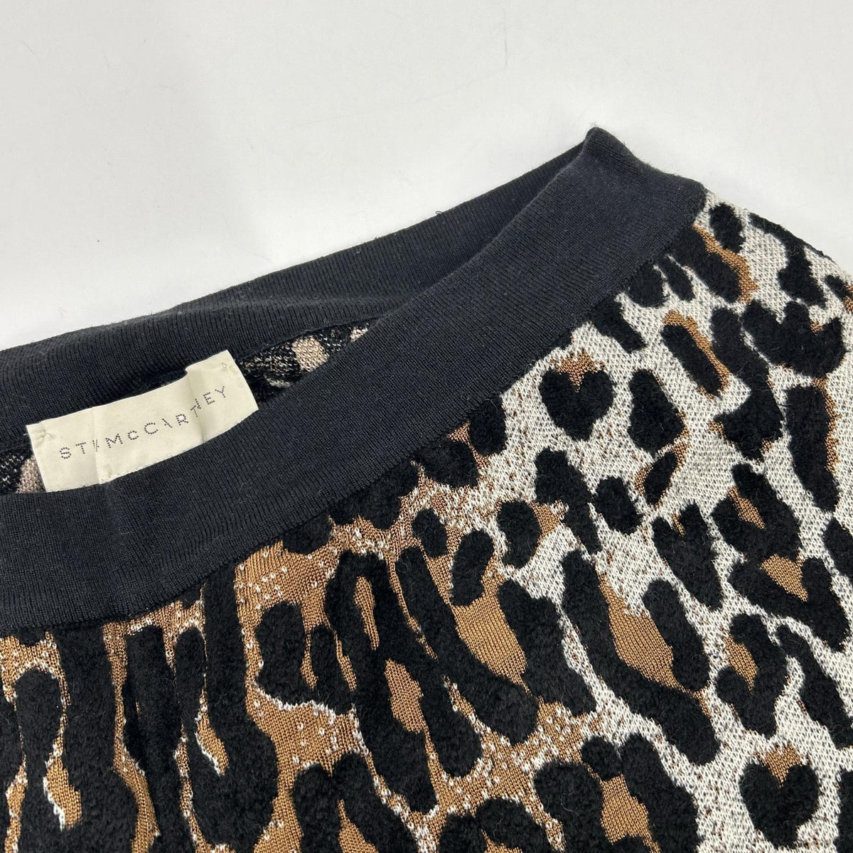 STELLA McCARTNEY ステラマッカートニー 431515 ブラック×ブラウン レオパード柄 ニット セミフレアパンツ ボトムス
