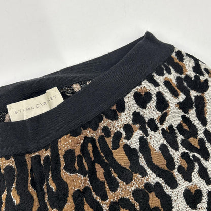 STELLA McCARTNEY ステラマッカートニー 431515 ブラック×ブラウン レオパード柄 ニット セミフレアパンツ ボトムス