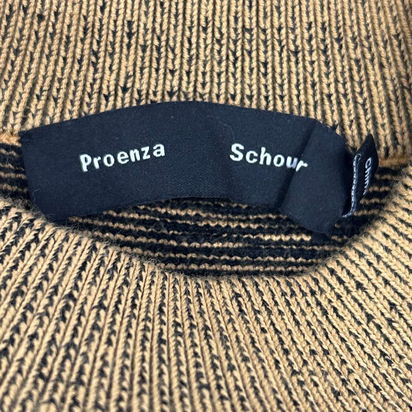 Proenza Schouler プロエンザスクーラー ブラック×マスタード レオパード柄 クロップド ニットトップス トップス