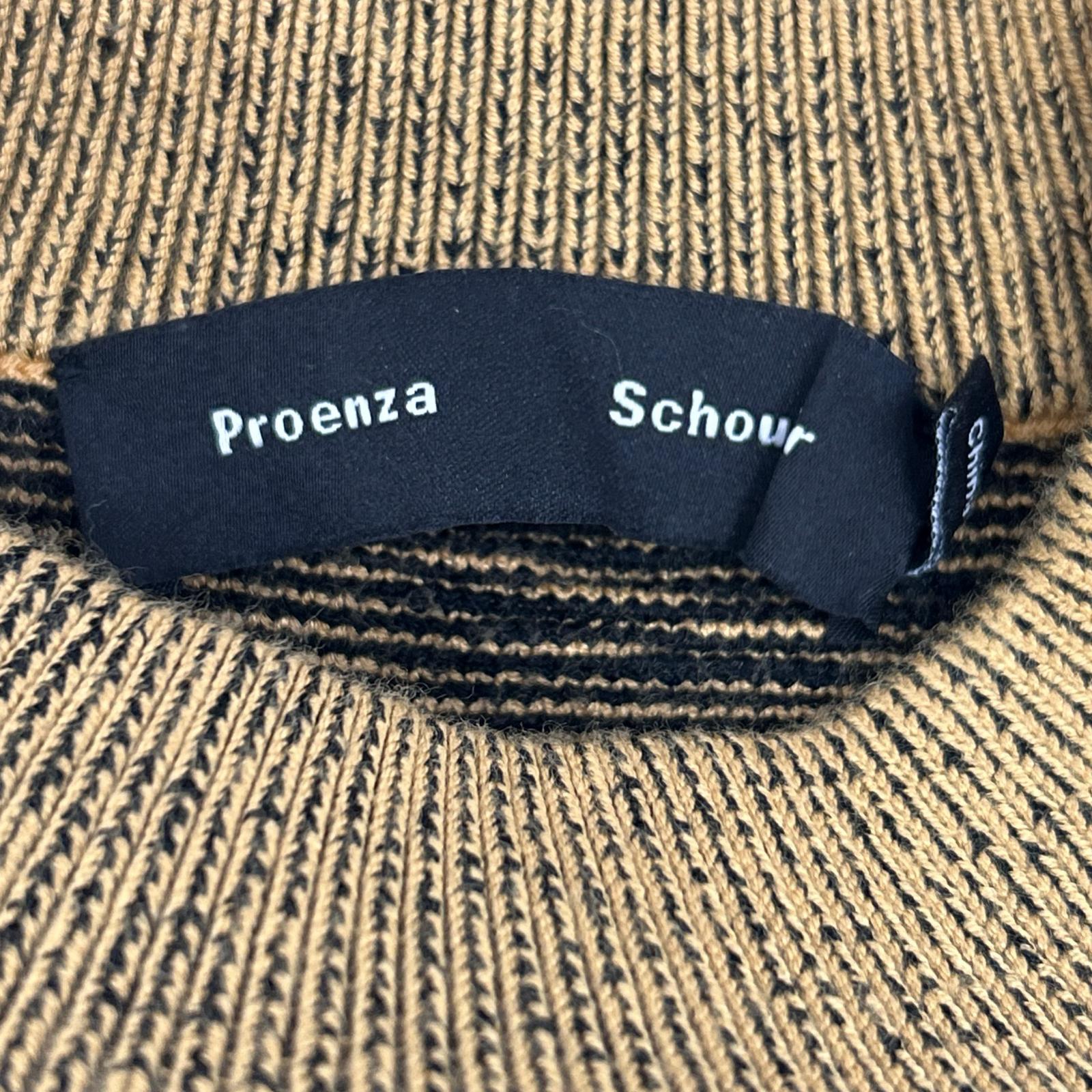 Proenza Schouler プロエンザスクーラー ブラック×マスタード レオパード柄 クロップド ニットトップス トップス