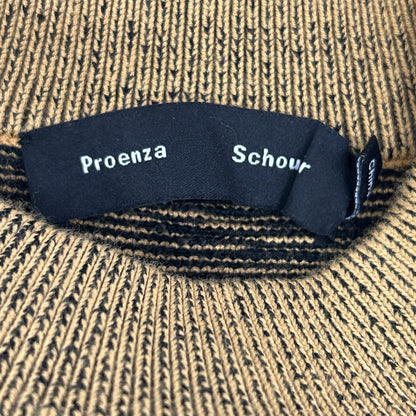 Proenza Schouler プロエンザスクーラー ブラック×マスタード レオパード柄 クロップド ニットトップス トップス