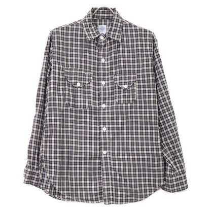 POST OVERALLS 后片整体 【美品】格纹 橡子型口袋 长袖衬衫 上衣