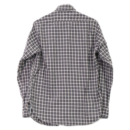POST OVERALLS 后片整体 【美品】格纹 橡子型口袋 长袖衬衫 上衣