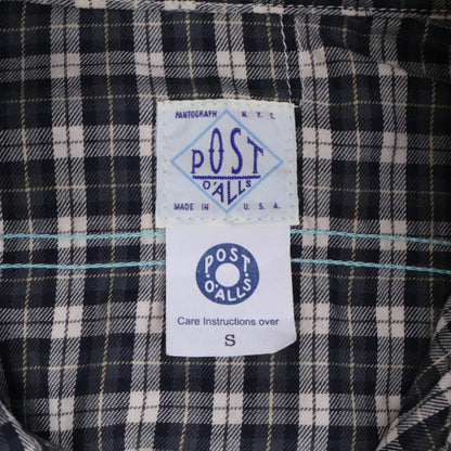 POST OVERALLS 后片整体 【美品】格纹 橡子型口袋 长袖衬衫 上衣