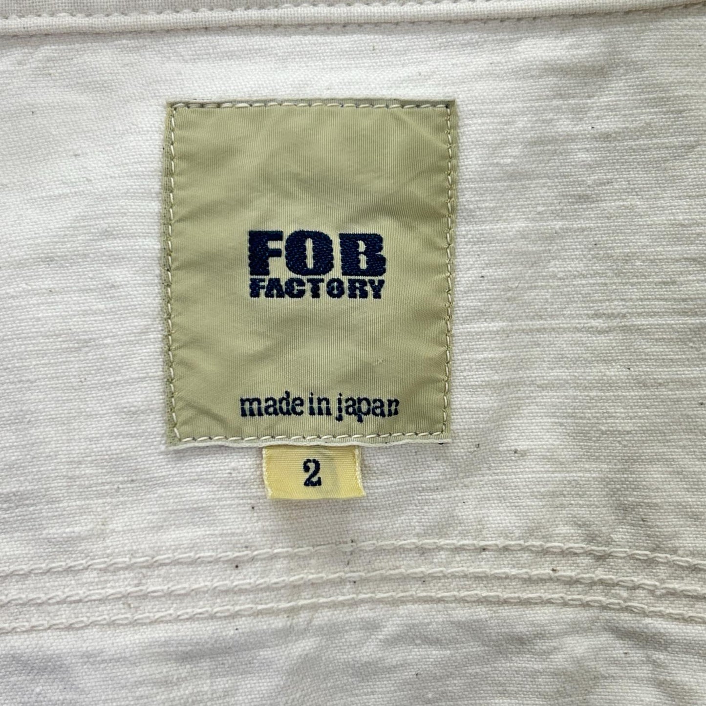FOB FACTORY エフオービーファクトリー F3513 ホワイト コットン ワークシャツ トップス