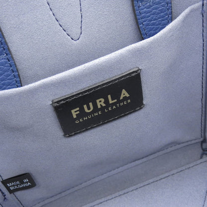 FURLA フルラ 美品 NET MINI 2WAY ハンドバッグ ショルダーバッグ レディース ブルー BASRFUA HSF000 ハンドバッグ
