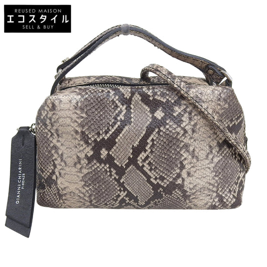 GIANNICHIARINI ジャンニキアリーニ 美品 ALIFA S パイソン 2WAY ハンドバッグ ショルダーバッグ レディース ベージュ系 561 ハンドバッグ