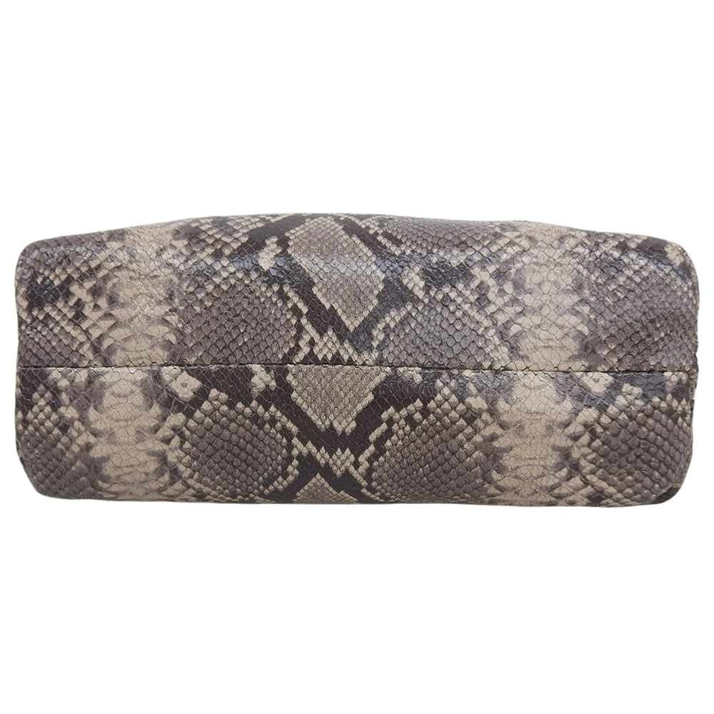 GIANNICHIARINI ジャンニキアリーニ 美品 ALIFA S パイソン 2WAY ハンドバッグ ショルダーバッグ レディース ベージュ系 561 ハンドバッグ