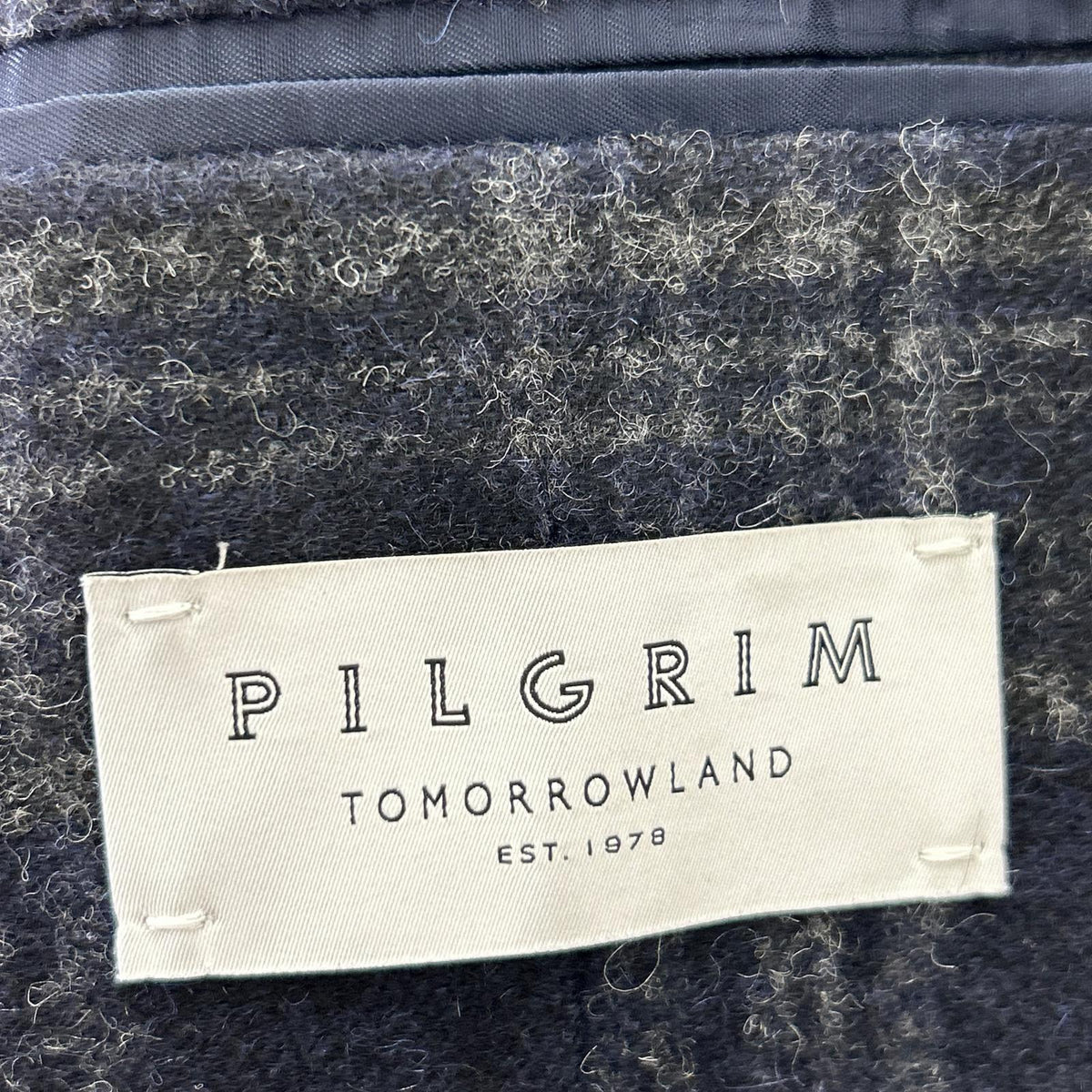 TOMORROWLAND PILGRIM トゥモローランドピルグリム ネイビー チェック柄 ベビーアルパカウール 2Bシングルテーラードジャケット ジャケット