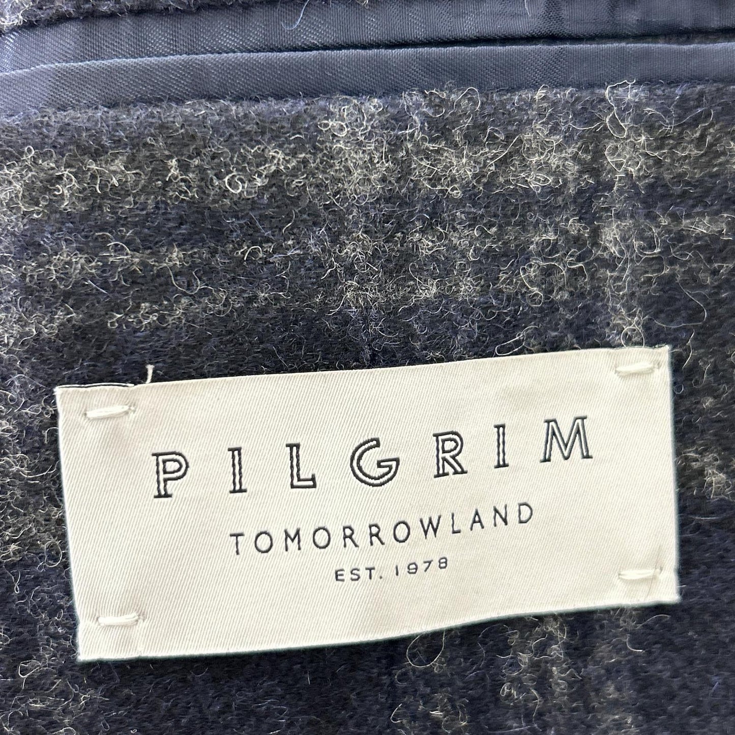 TOMORROWLAND PILGRIM トゥモローランドピルグリム ネイビー チェック柄 ベビーアルパカウール 2Bシングルテーラードジャケット ジャケット