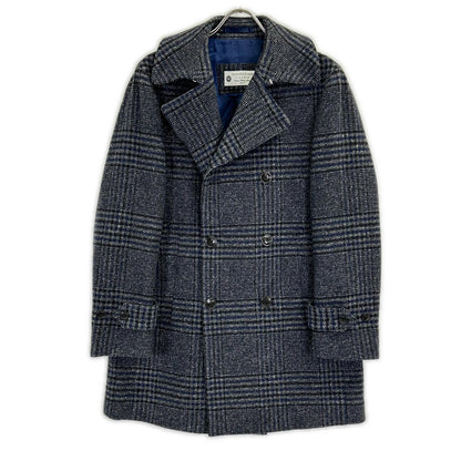[Excellent condition] 61-09-14-09102 Wool Silk Cashmere Nep Tweed Pea Coat NOVARA Coat 46 Men's