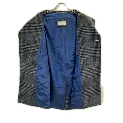 [Excellent condition] 61-09-14-09102 Wool Silk Cashmere Nep Tweed Pea Coat NOVARA Coat 46 Men's