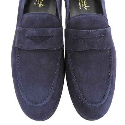 FERRANTE フェランテ 新品同様 スエード ローファー シューズ メンズ ネイビー 5 シューズ 5