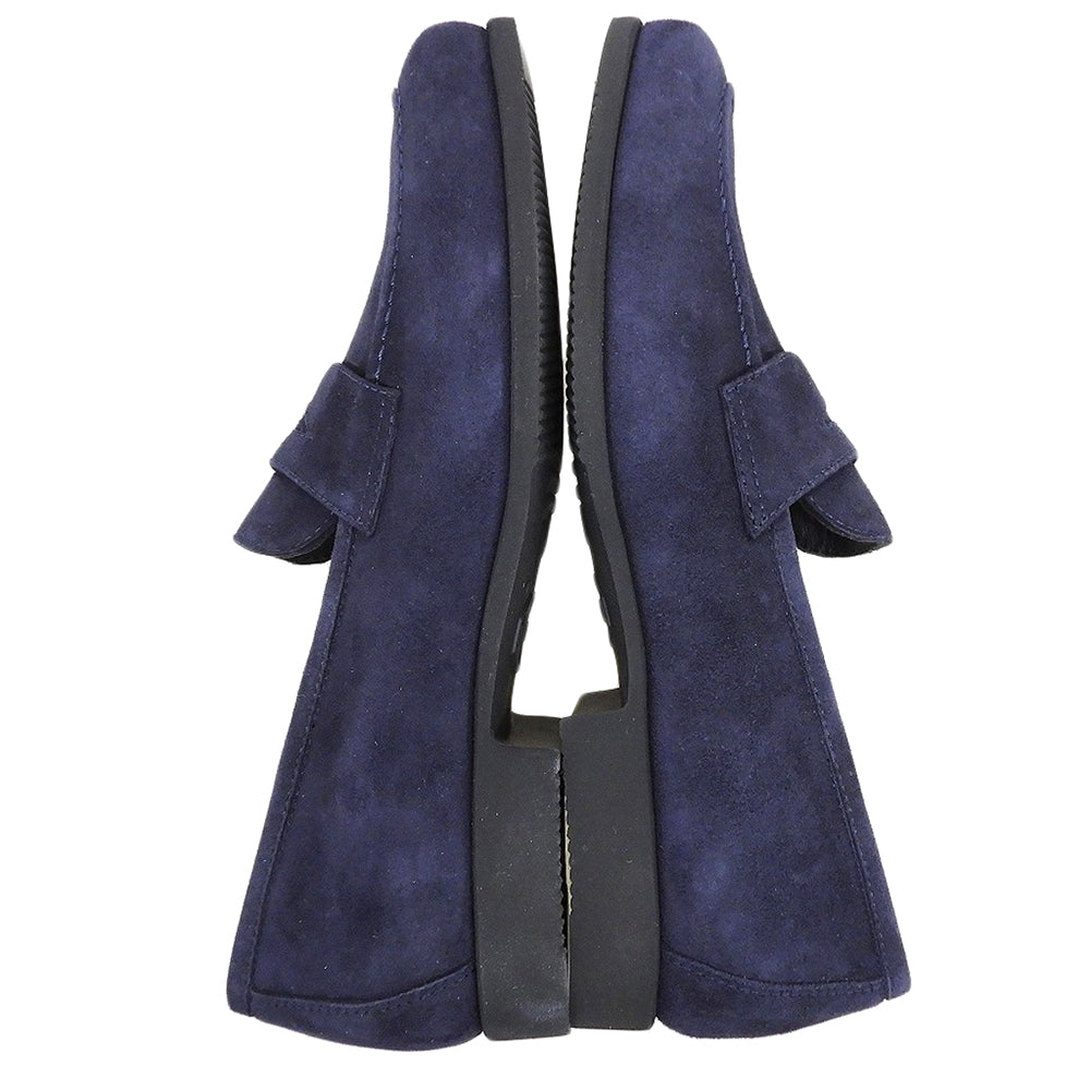 FERRANTE フェランテ 新品同様 スエード ローファー シューズ メンズ ネイビー 5 シューズ 5