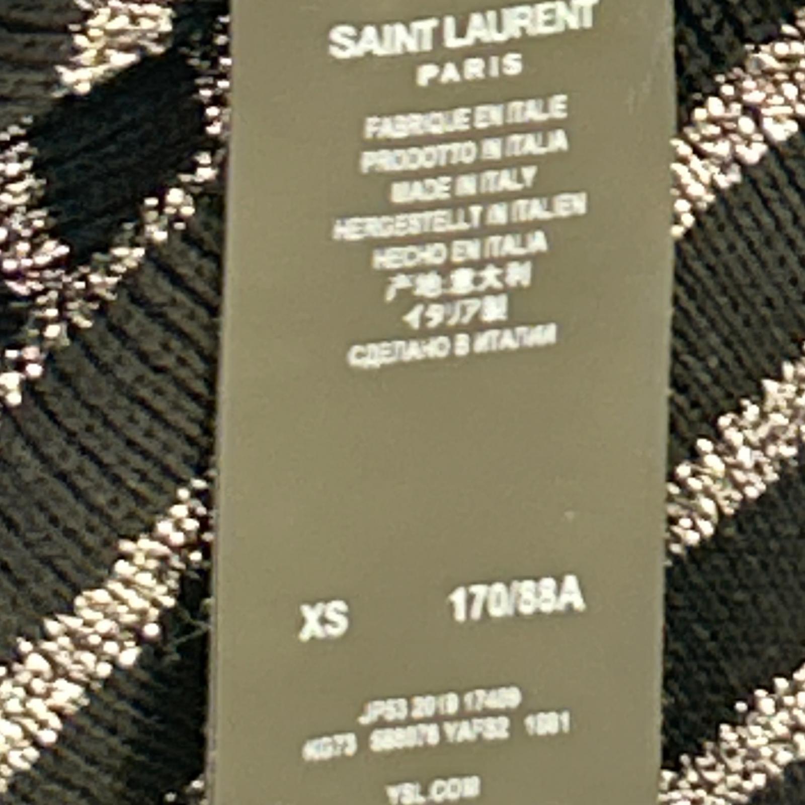 SAINT LAURENT PARIS 588078 2019 Black Border Shoulder Button Knit Top