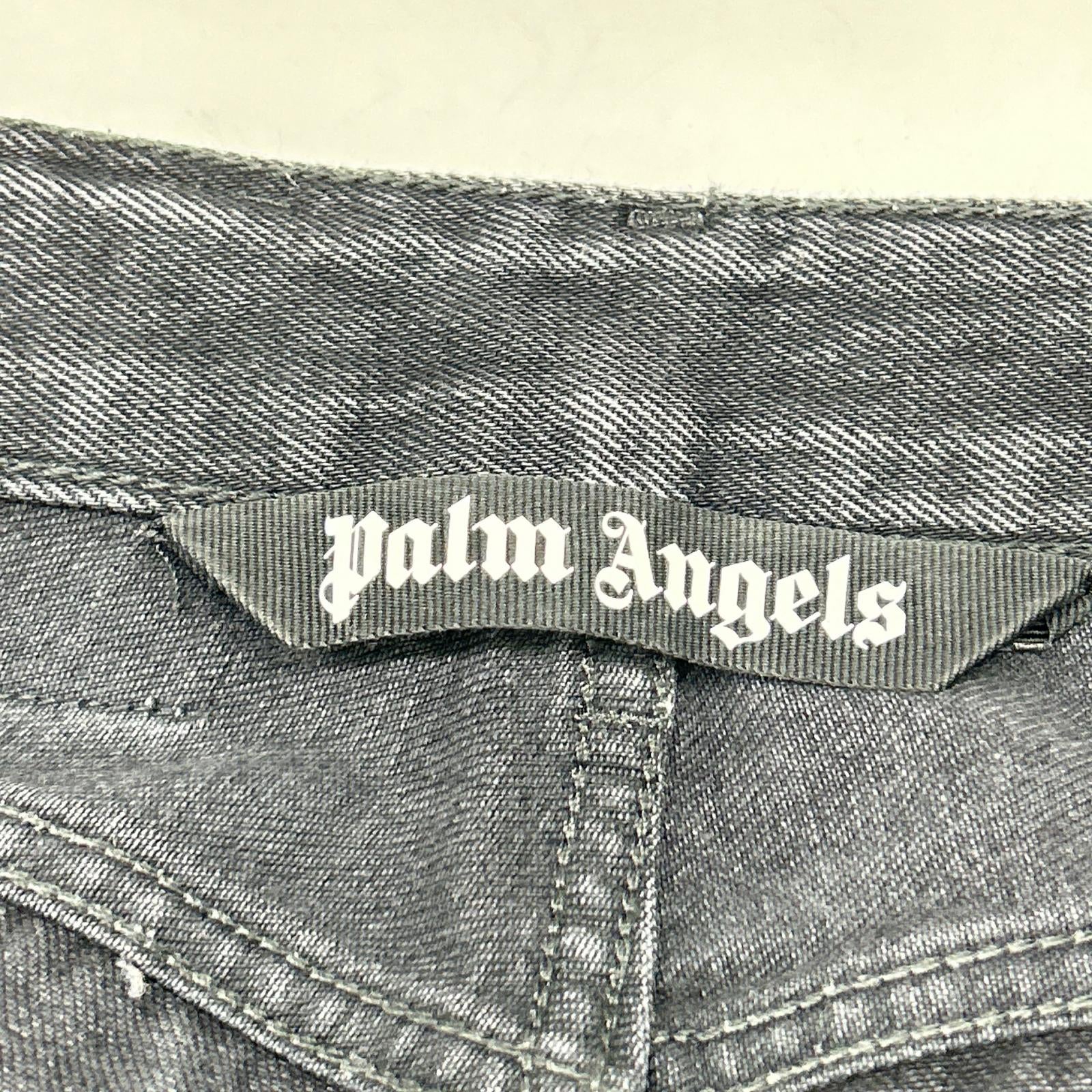 Palm Angels 棕榈天使 PMYA28C99DEN002 黑色 侧边条纹 牛仔裤 下装 28