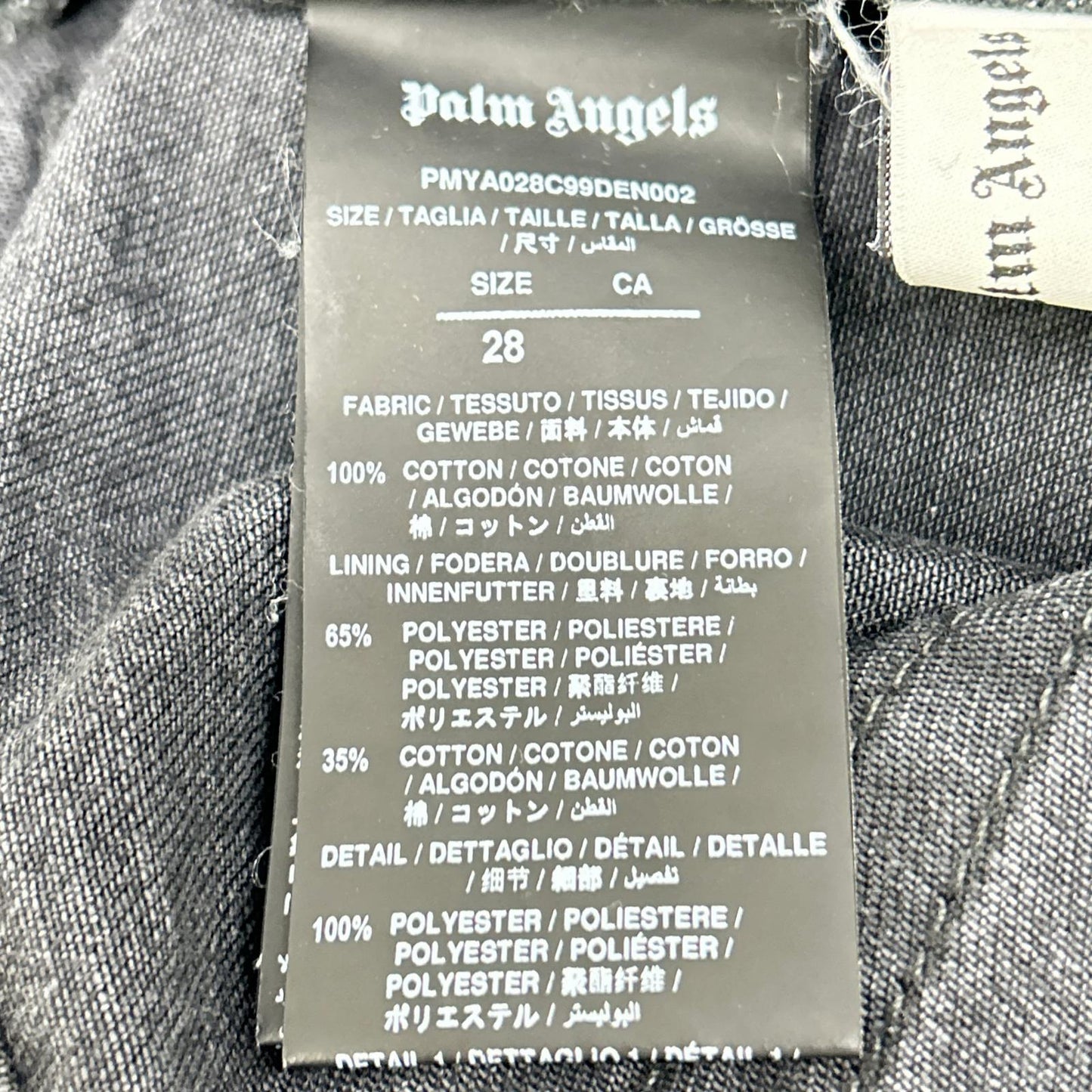 Palm Angels 棕榈天使 PMYA28C99DEN002 黑色 侧边条纹 牛仔裤 下装 28