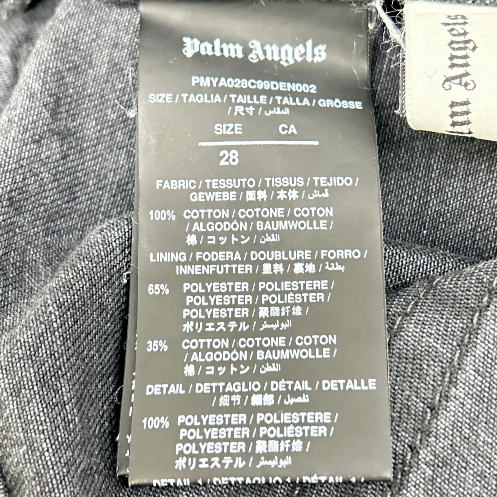 Palm Angels 棕榈天使 PMYA28C99DEN002 黑色 侧边条纹 牛仔裤 下装 28