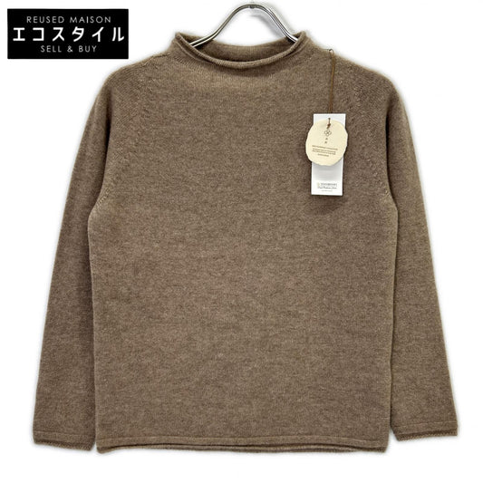 TOYOBOSHI YODO 15IT-PC3301 Brown 100% Cashmere Mock Neck Knit Top