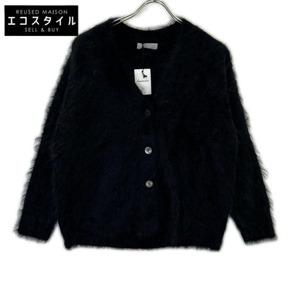 CASIMICO CASI-2458 Black Cashmere Shaggy Fur Cardigan Top