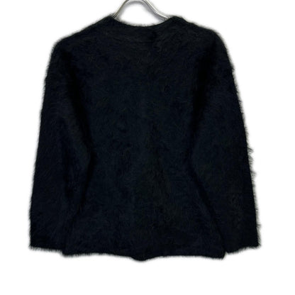 CASIMICO CASI-2458 Black Cashmere Shaggy Fur Cardigan Top