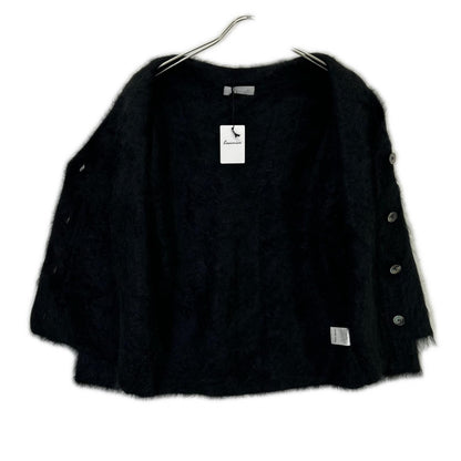 CASIMICO CASI-2458 Black Cashmere Shaggy Fur Cardigan Top