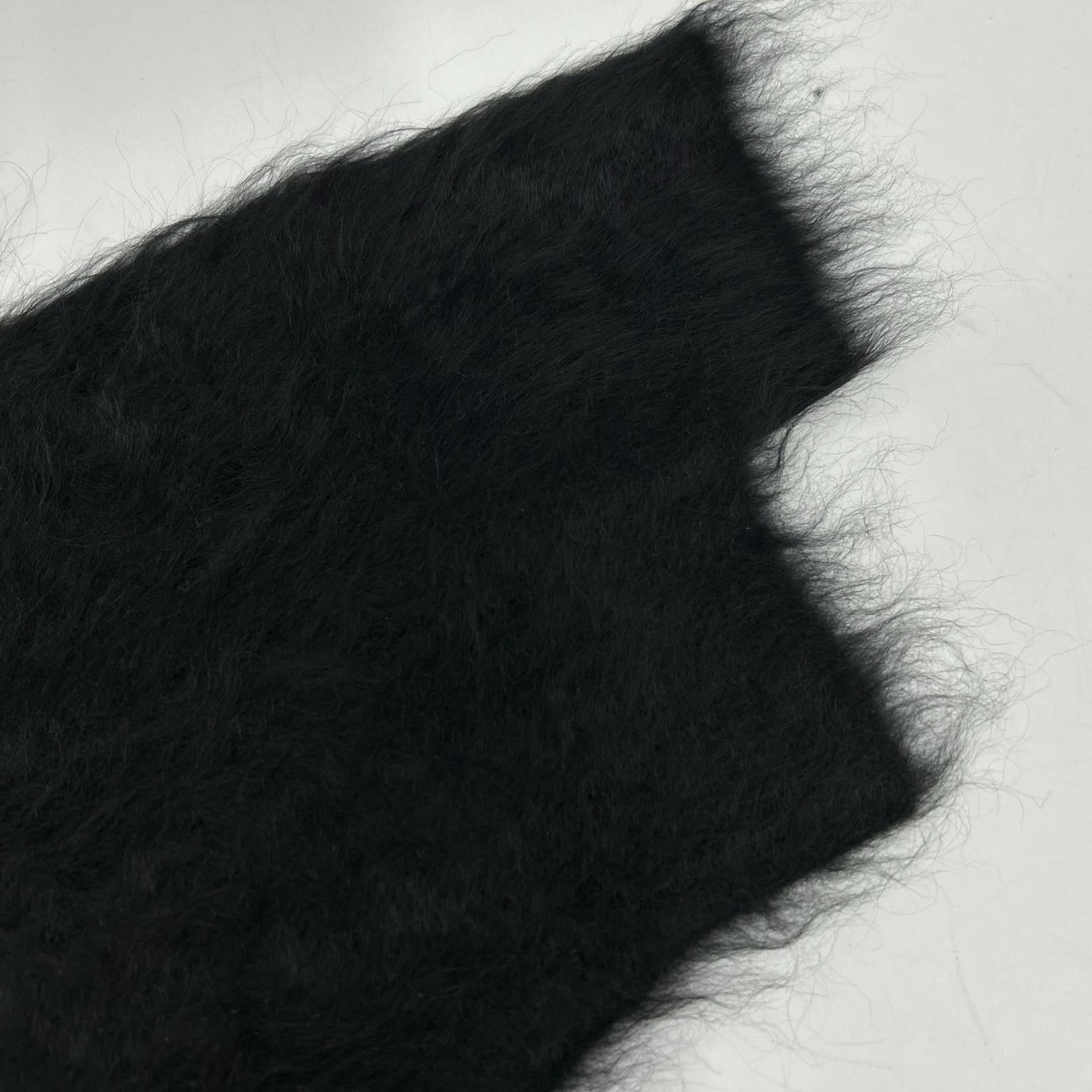 CASIMICO CASI-2458 Black Cashmere Shaggy Fur Cardigan Top