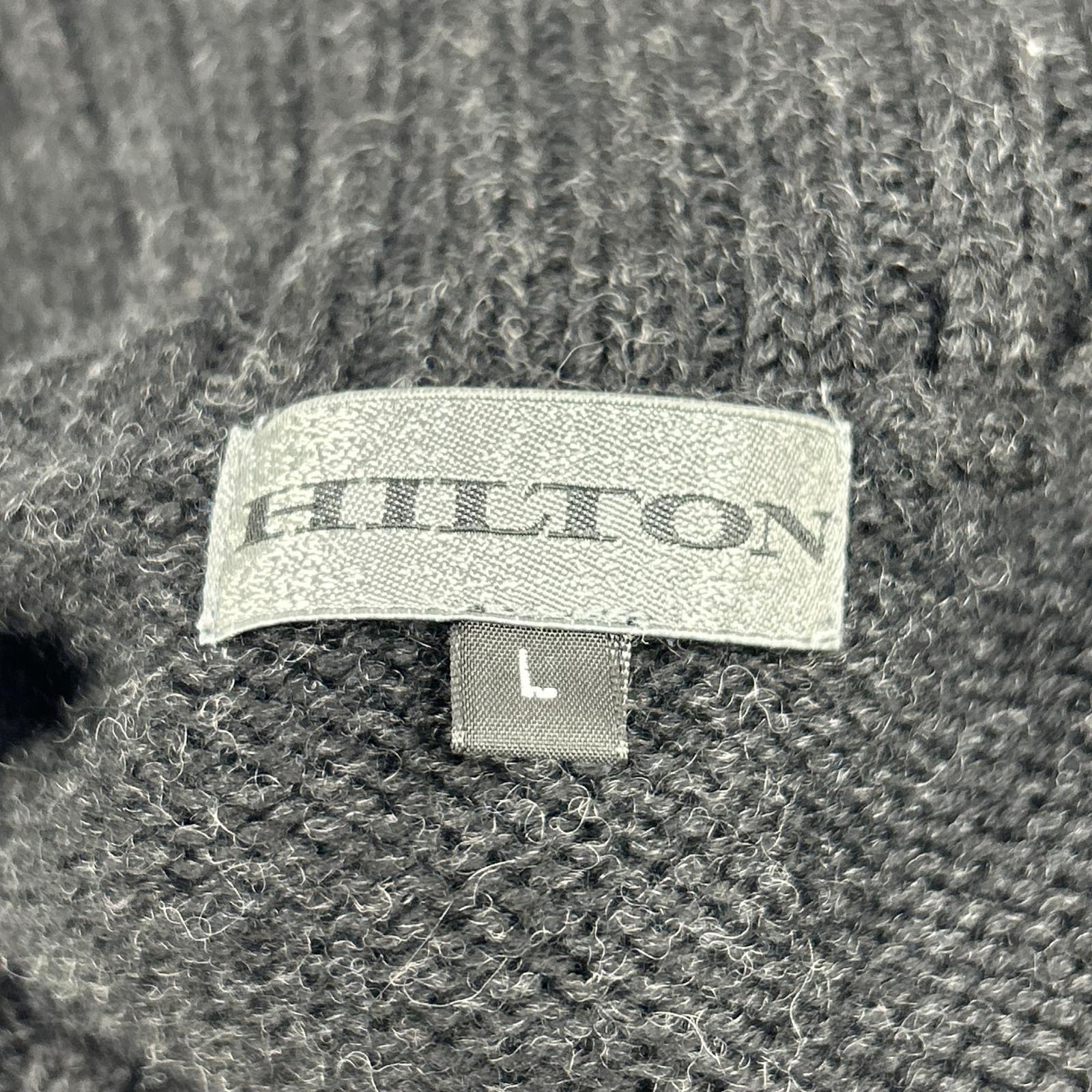 HILTON ヒルトン 【トガニット】644040 ブラック ウール タートルネックセーター トップス