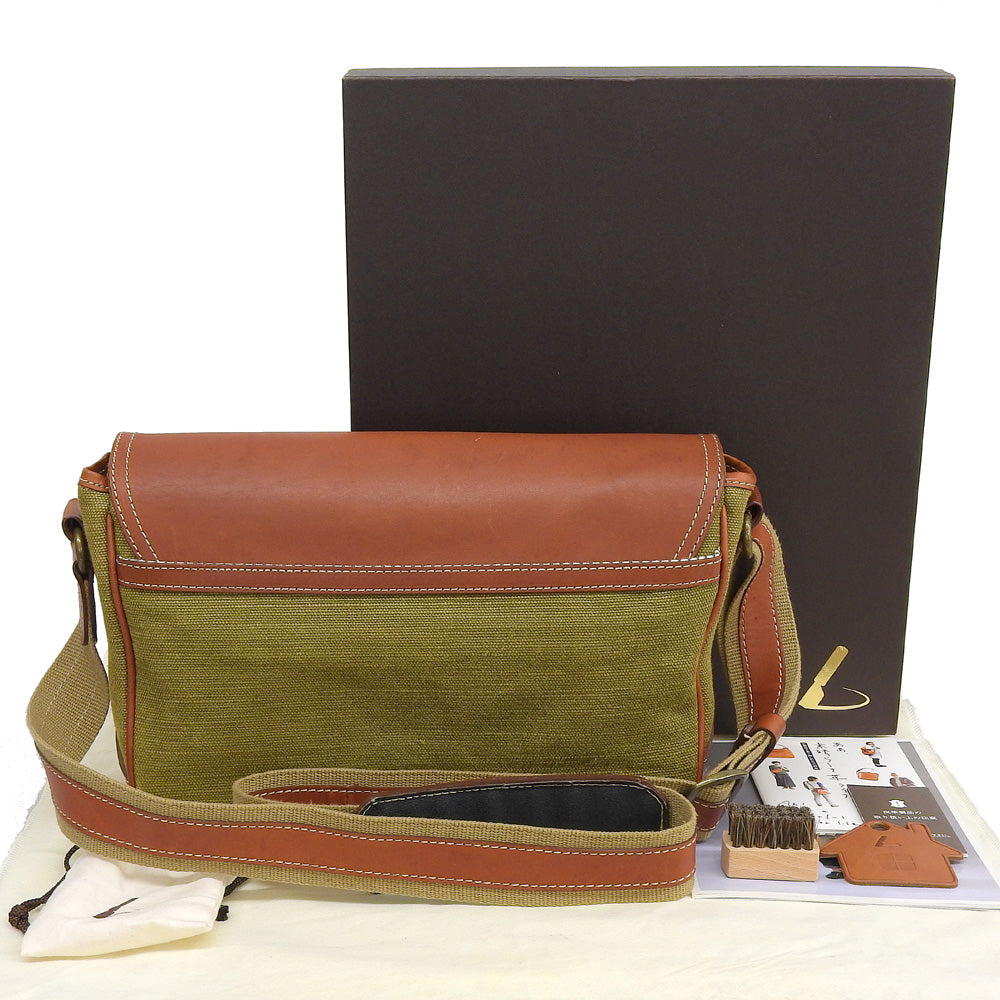 土屋鞄製作所 ツチヤカバン カメラ散歩バッグ レザー×キャンバス ショルダーバッグ メンズ ブラウン×カーキ ショルダーバッグ