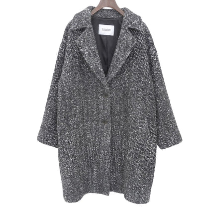 MACKINTOSH PHILOSOPHY マッキントッシュフィロソフィー 美品 ウール混 ツイード チェスターコート レディース ブラック 36 H5B12-261-09 コート