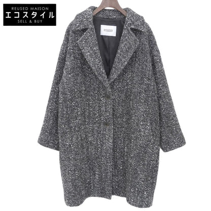 MACKINTOSH PHILOSOPHY マッキントッシュフィロソフィー 美品 ウール混 ツイード チェスターコート レディース ブラック 36 H5B12-261-09 コート