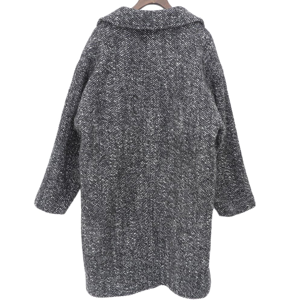 MACKINTOSH PHILOSOPHY マッキントッシュフィロソフィー 美品 ウール混 ツイード チェスターコート レディース ブラック 36 H5B12-261-09 コート