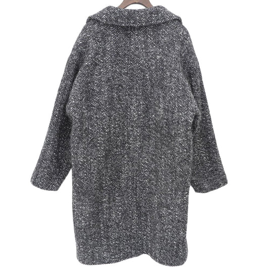 美品 羊毛混 花呢 大衣 女式 黑色 36 H5B12-261-09 大衣 36 女式