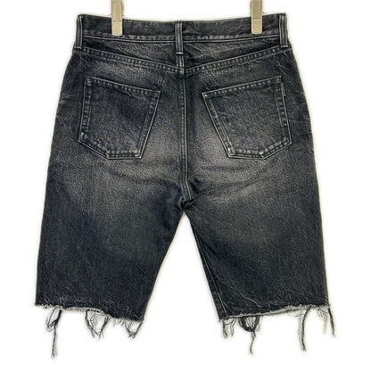 SAINT LAURENT PARIS 圣罗兰 18年 532021 黑色水洗半牛仔裤 下装