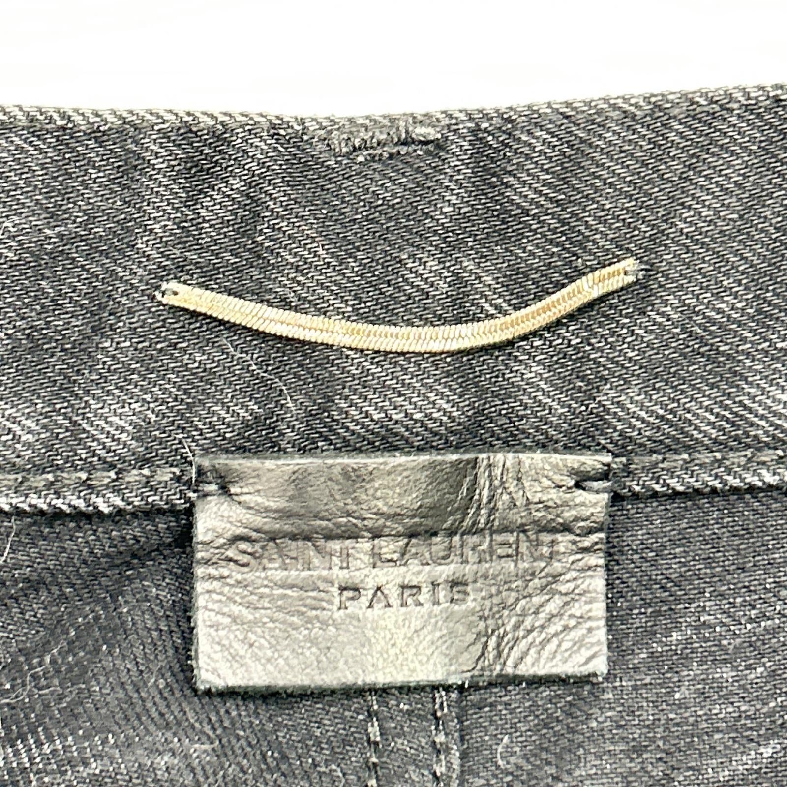 SAINT LAURENT PARIS 圣罗兰 18年 532021 黑色水洗半牛仔裤 下装